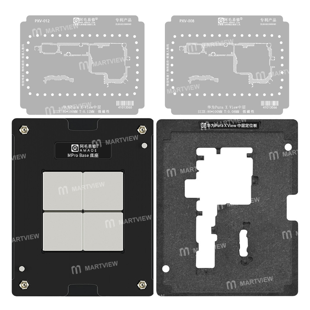 amaoe middle-layer-bga-reballing-stencil-tin-plating-platform-set-for-huawei-pura-x-view-1