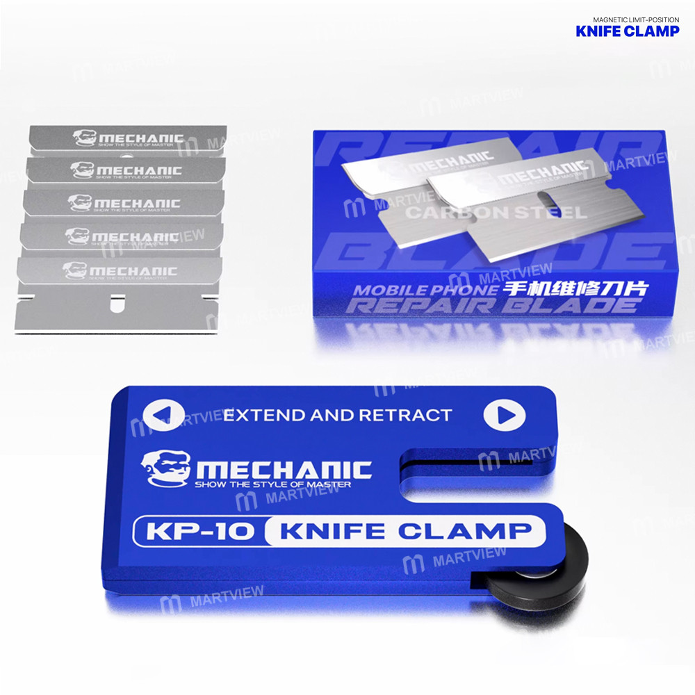 mechanic kp-10-magnetic-limit-position-knife-clamp-with-5pcs-blades-for-screen-glue-removal-8