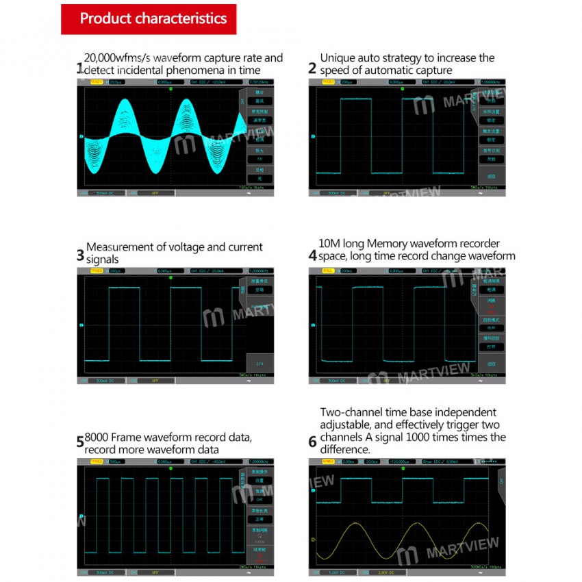 UNI-T UTD2102CEX-II 100Mhz Dual Channel 1GS / s Sampling Rate Digital Storage Oscilloscope with 8 In