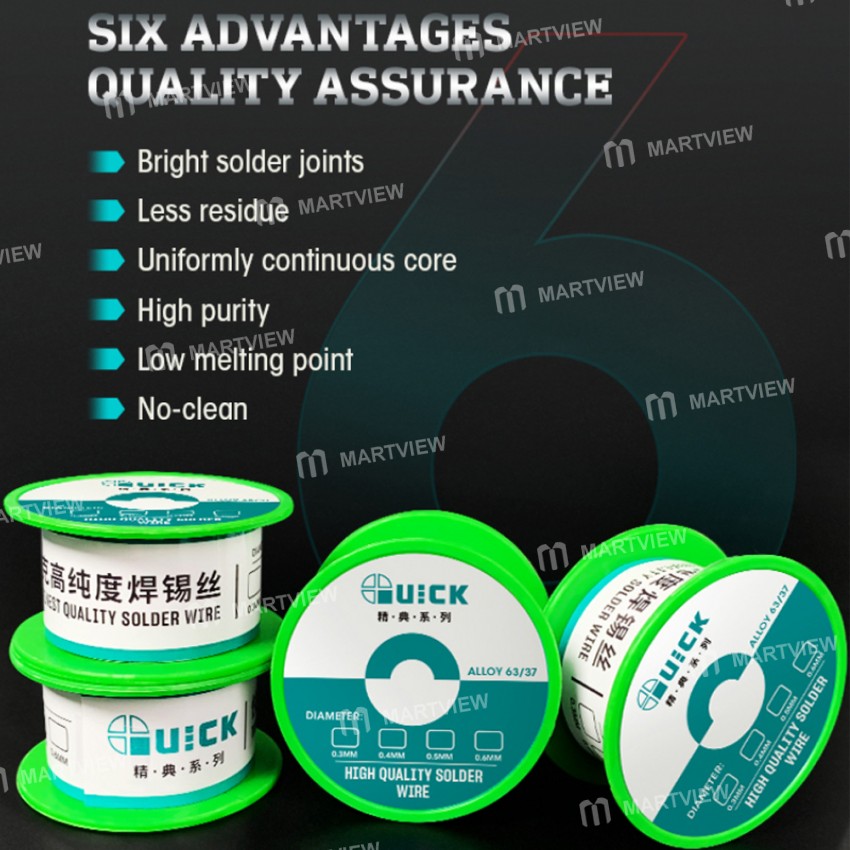 Quick 40g 0.3/0.4/0.5/0.6mm High Purity Superfine Solder Wire for Mainboard Fly Line Soldering Repai