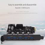 Orico PVU3-5O2I USB3.0 5-Port PCI-E Dual Chip High-Speed Expansion Card with 20 Pin Slot