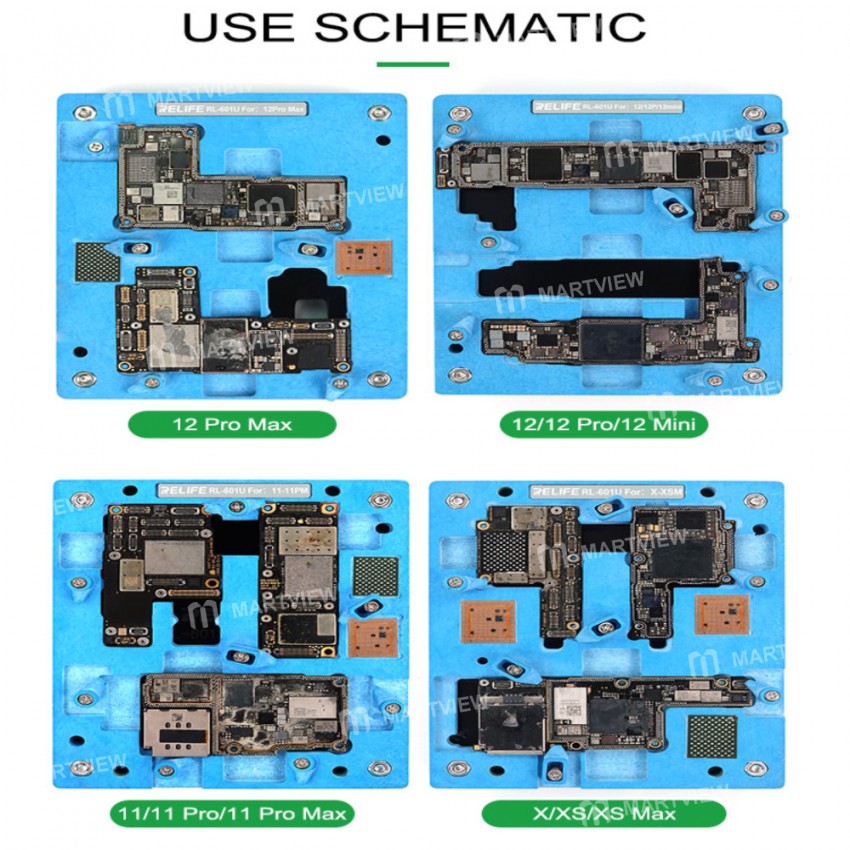 Relife RL-601U Precision Positioning Clamp Fixture Platform with Base for iPhone X - 12 Max Pro