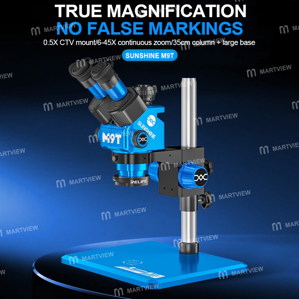 relife rl-m9t-b11-6x-45x-continuous-zoom-trinocular-hd-stereo-microscope-with-big-base-5