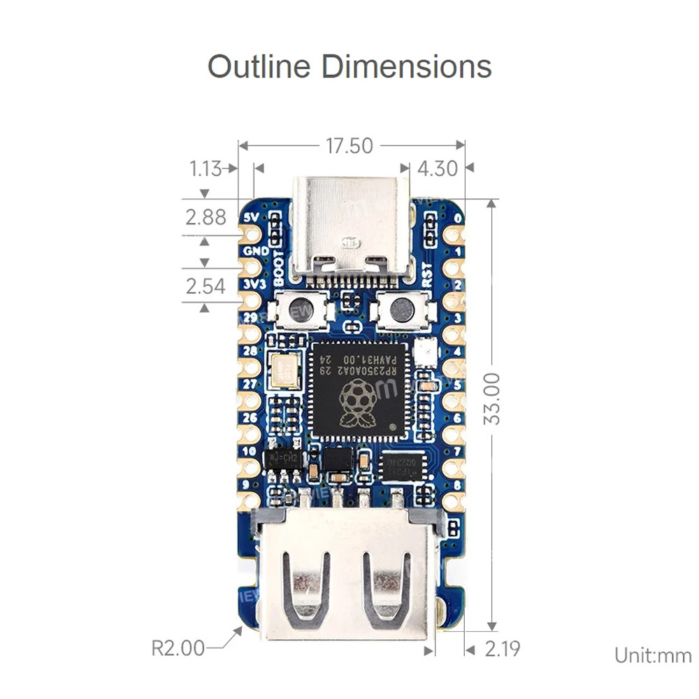 rp2350 usb-a-mini-development-board-with-usb-port-based-on-raspberry-pi-rp2350a-9