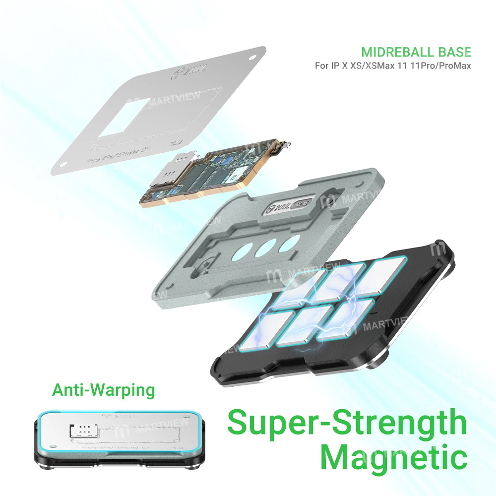 2uul bh41-middle-layer-bga-reballing-stencil-platform-set-for-iphone-x-xs-xsm-11-11p-11pm-2