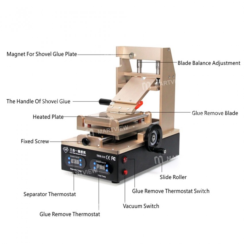 TBK-318 3-in-1 Mobile Phone LCD Screen Separator with Preheater and OCA Glue Polarizer