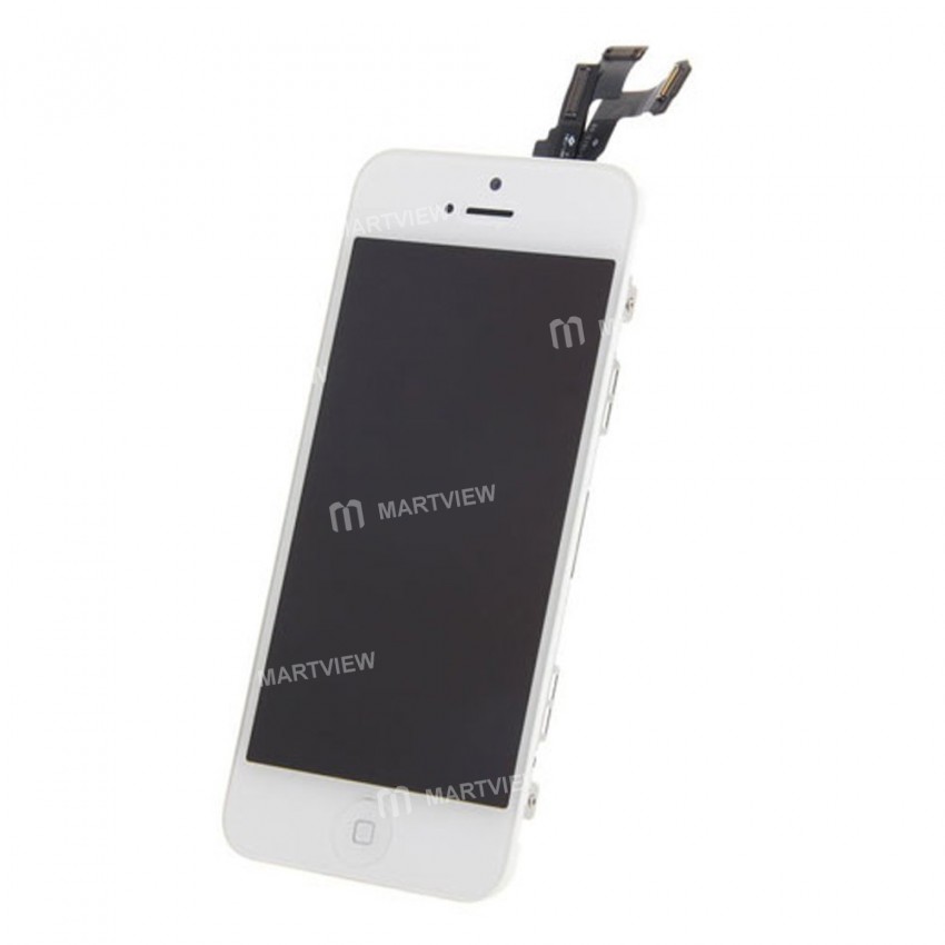 Replacement original iPhone 5c LCD with spareparts home button earphone camera etc black