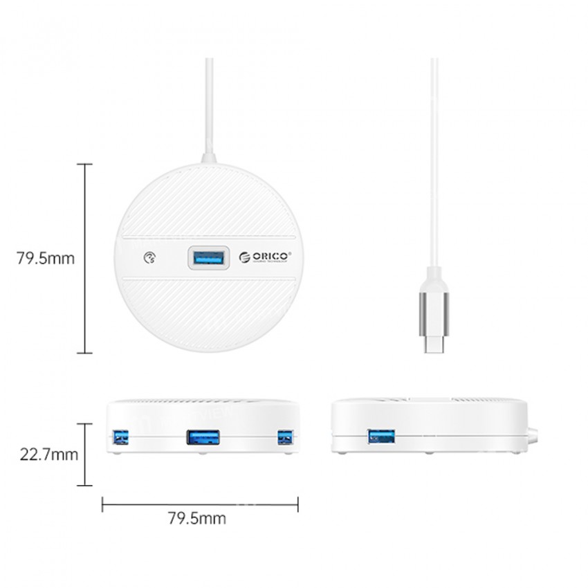 orico ys1-c2-usb-c-to-usb-a-4-port-desktop-type-usb-30-5gbps-high-speed-expansion-hub-4