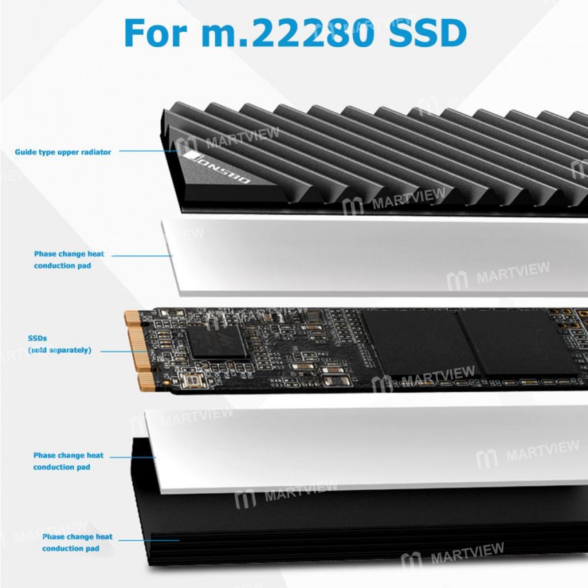 Jonsbo M.2-3 Ultra-thin Aluminum Alloy Heat Sink for M.2 2280 SSD