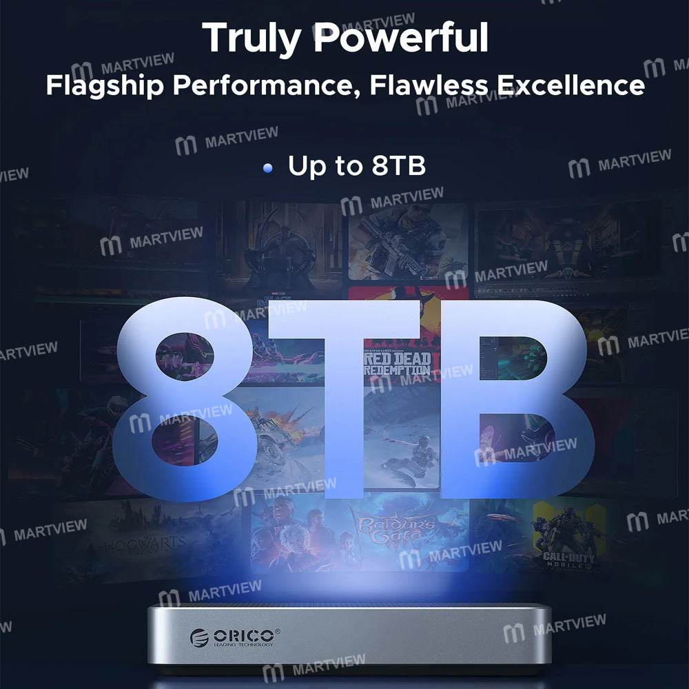 orico x50pro-aluminum-alloy-thunderbolt-5-80gbps-m2-nvme-ssd-enclosure-supports-expansion-up-to-8tb-