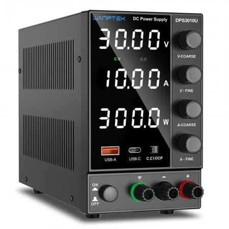 Wanptek DPS3010U 30V / 10A 4-Digits Display LED High Precision Adjustable Switching DC Power Supply