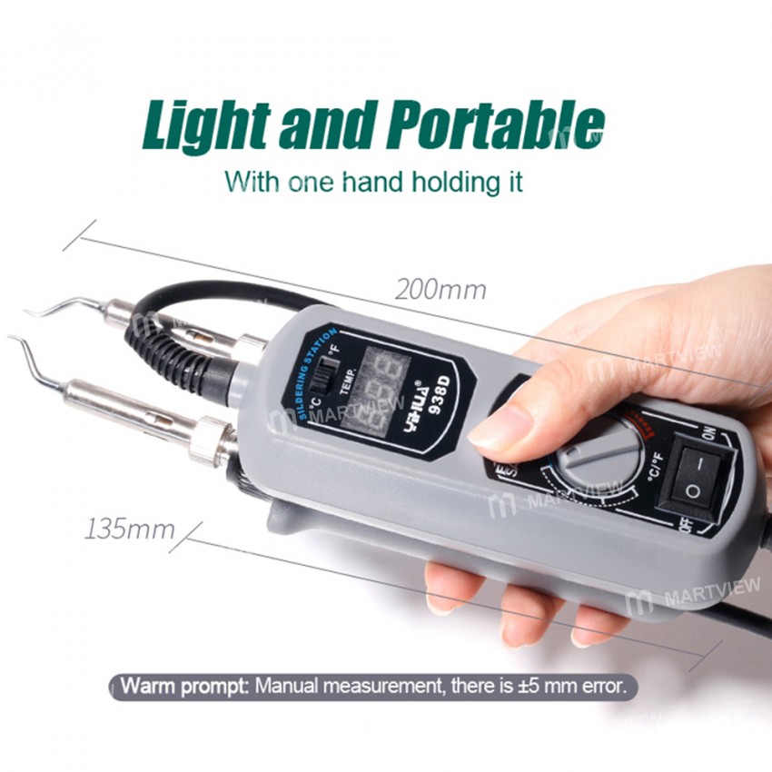 YIHUA 938D SMD Electric Heating Pliers Soldering Tweezer Repair Rework Station