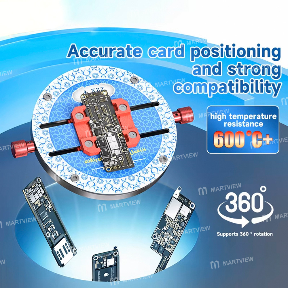 xzz gl-01-round-damping-high-temperature-resistant-tempered-glass-motherboard-chip-repair-fixture-2