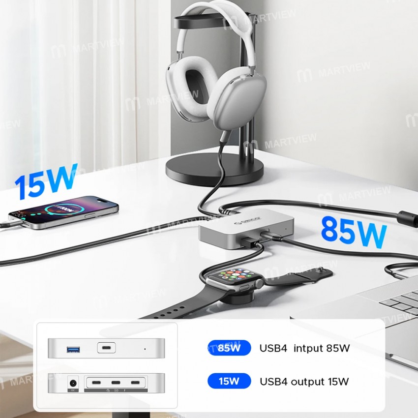 orico ub4-sv-6-in-1-type-c-8k-30hz-desktop-docking-station-with-pd-85w-charging-ports-10