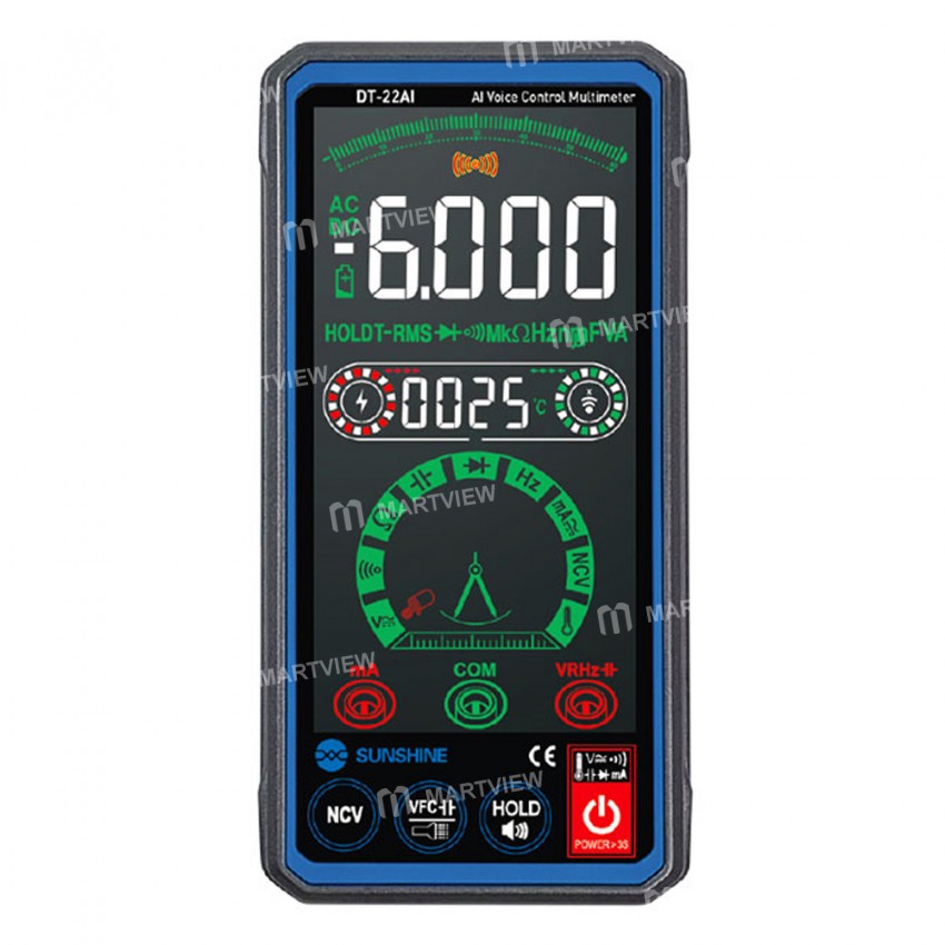 SunShine DT-22AI Automatic Recognition True RMS Smart Voice Control Multimeter