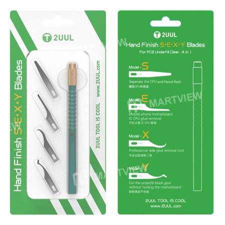 2UUL Hand Finish Sexy SEXY Blades with Handle Set for PCB Mainboard CPU Glue Removal