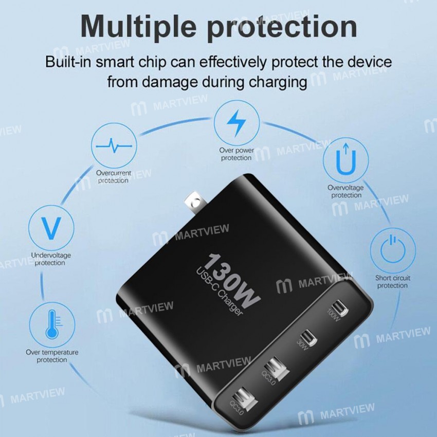 130w 4-ports-type-c-fast-charging-station-with-qc30-pd-charging-3