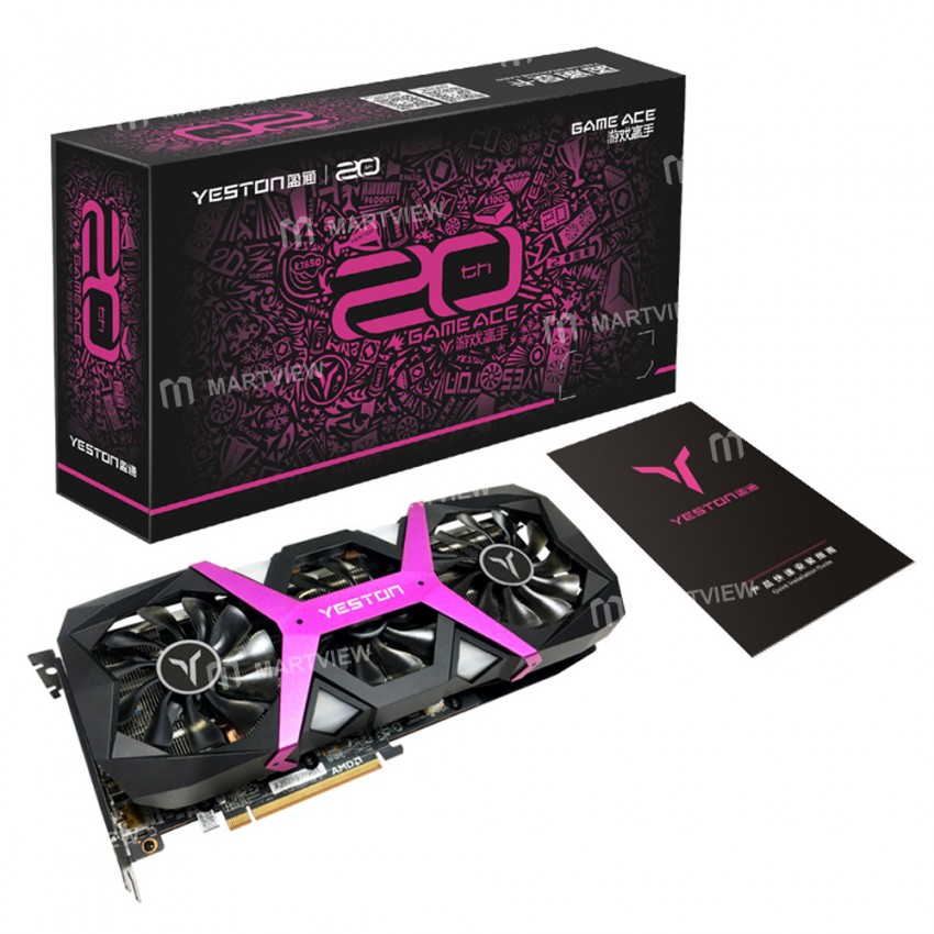 Yeston RX6600XT 8G / 128bit / GDDR6 PA Gaming Graphics Card with 3 Large Size Fans and Breathing Lig