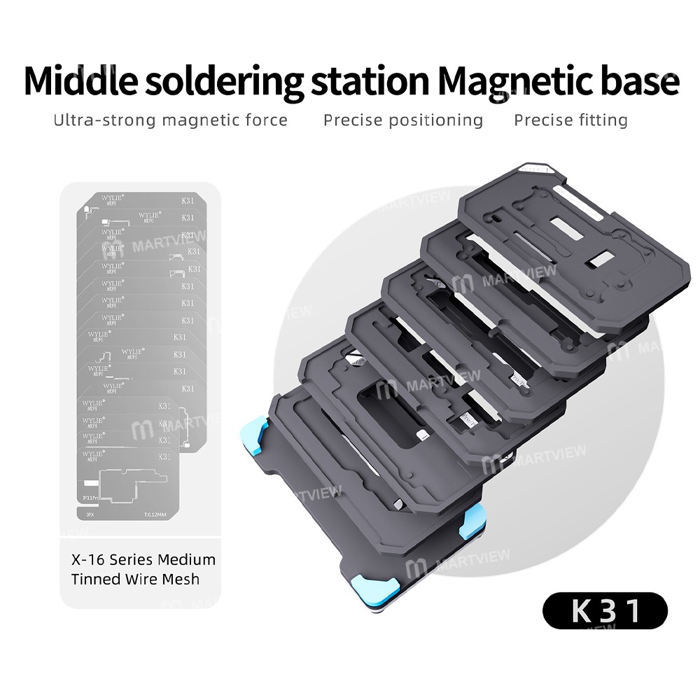wylie k31-012mm-motherboard-middle-layer-planting-tin-platform-set-for-iphone-x-to-16pro-max-2