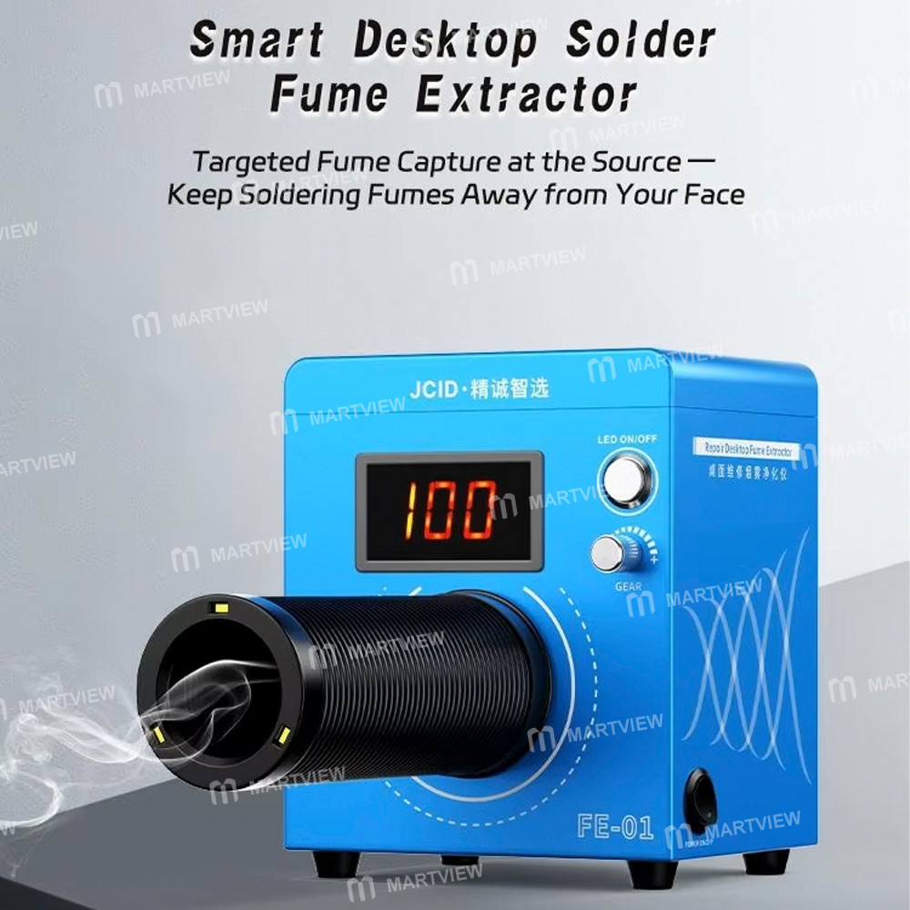 jcid fe-01-desktop-smart-soldering-fume-extractor-with-led-light-for-pcb-welding-repair-2