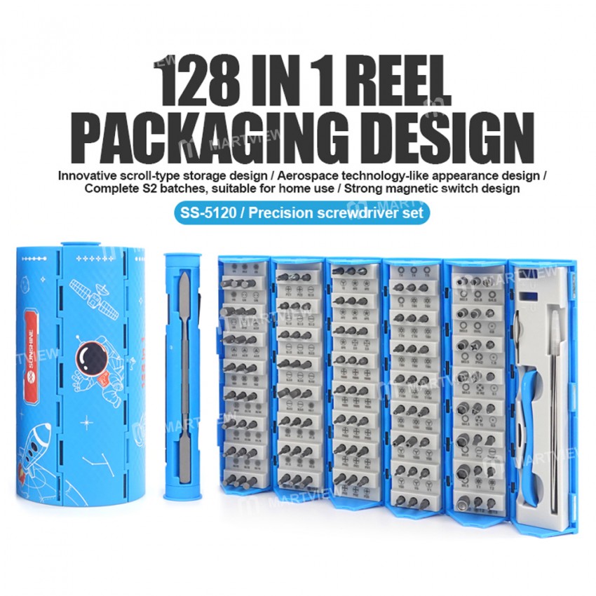 Sunshine SS-5120 128-in-1 Precision S2 Alloy Steel Screwdriver Set