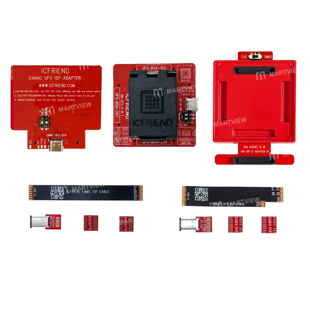 MiPi EMMC UFS ISP Adapter + F64 ISP Adapter Board + NB-UFS-5IN1 (254 / 153 / 297) Adapter + ISP Cabl
