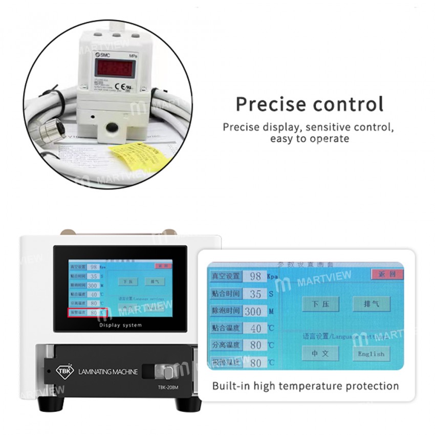 TBK-208M 3-in-1 Smart Fitting Defoamer Separator Built-in Compressor for Below 8.5-inch Screens