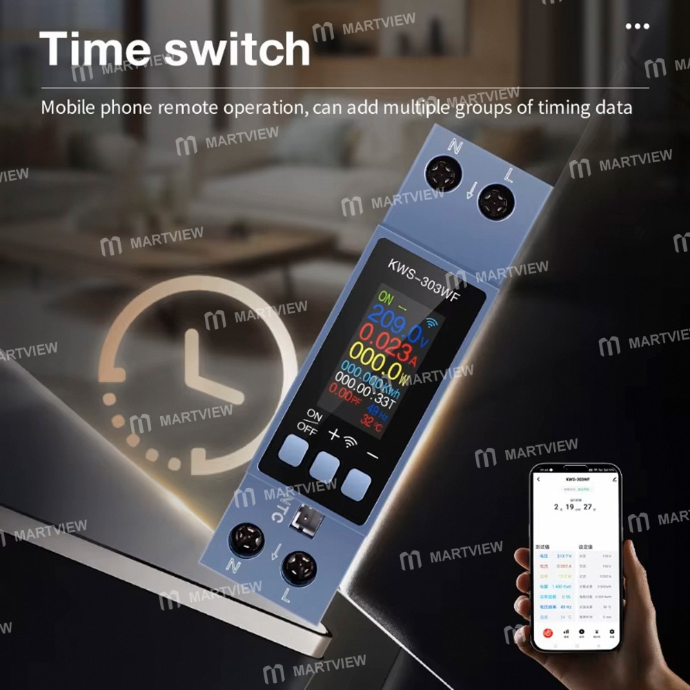 kws 303-series-multifunctional-rail-mounted-voltage-current-meter-with-power-off-protection--wifi-fu