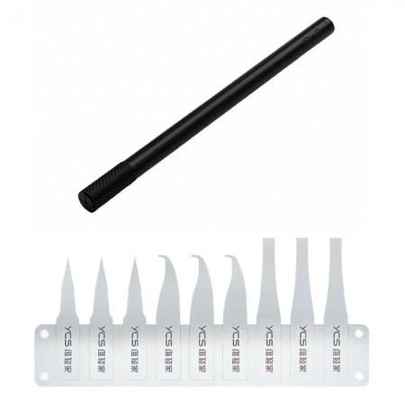 YCS-9G Non-slip Frosted Ultra-light Single Head Carving Knife Handle with Blades