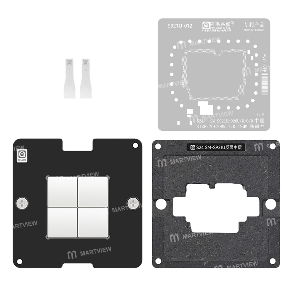 amaoe s24-sm-s921u-reverse-middle-layer-bga-reballing-stencil-platform-set-for-samsung-s24-sm-s921u-