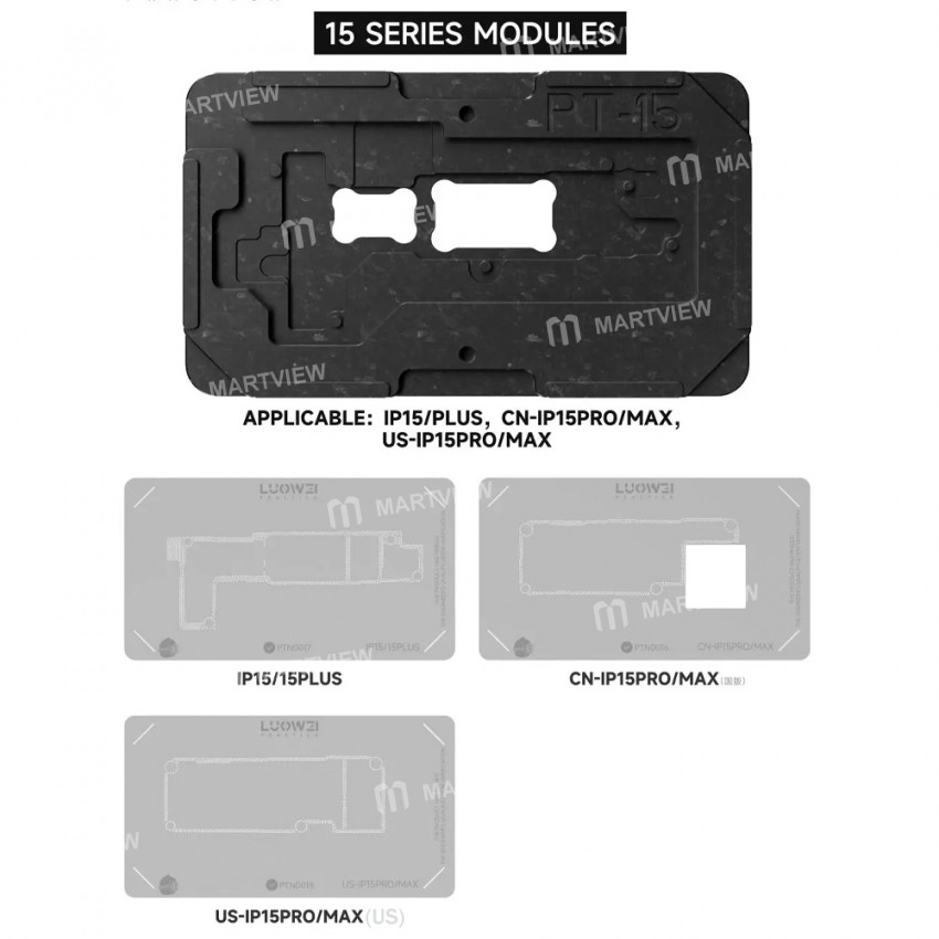 luowei lw-pt01-motherboard-middle-layer-planting-tin-platform-set-for-iphone-x-to-15pro-max-5
