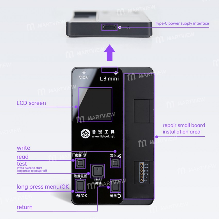 Luban L3 Mini Smart Programmer for iPhone 6G / SE to 13Pro Max Face ID & Battery Data Detection