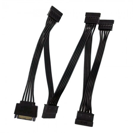 15-Pin 1 to 5 Serial SATA Hard Drive Expansion Power Cable