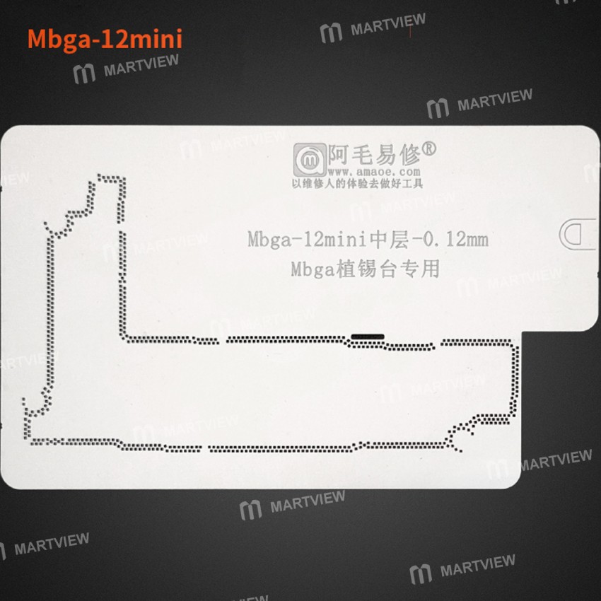 Amaoe Mbga-B1 10-in-1 Middle Layer Reballing Stencil Set for iPhone X to 12 Pro Max