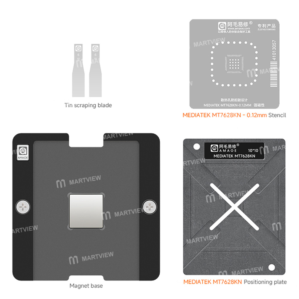 amaoe 012mm-mediatek-mtk-mt7628kn-iot-gateway-wi-fi-module-bga-reballing-stencil-tin-plating-platfor