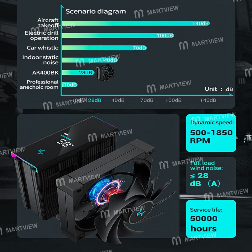 deepcool ak400-4-heatpipes-digital-display-cpu-cooler-13