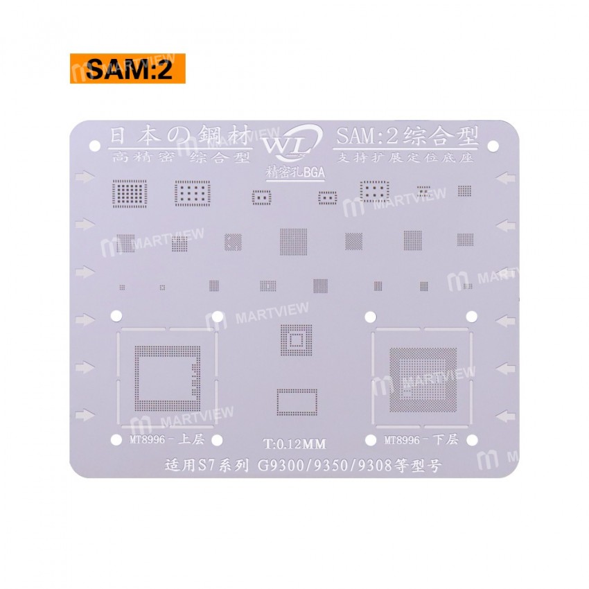 WL Multi-Function BGA Reballing Stencil Plant Tin Steel Net for Samsung S8 S7 S6 S5 NOTE8 NOTE5 A7 A