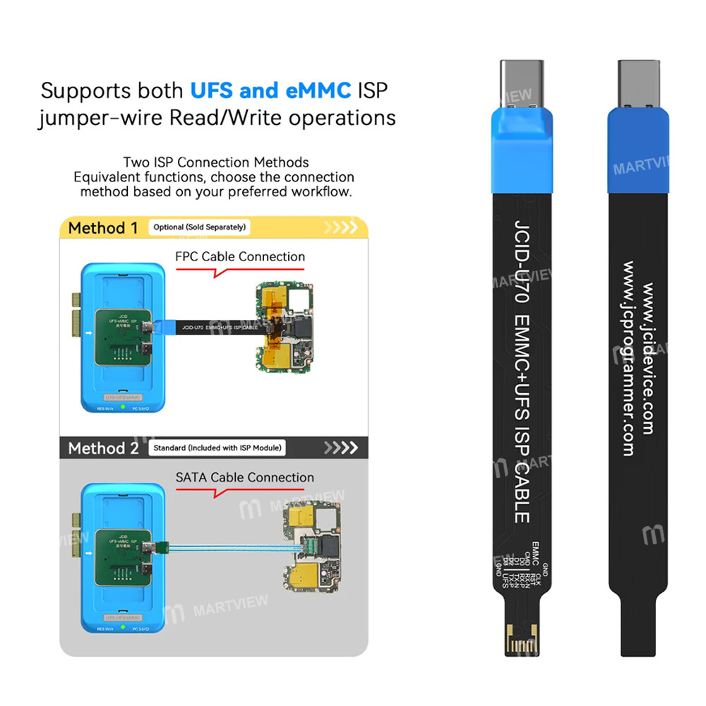jcid u70-ufs-emmc-isp-cable-for-nand-read-write-repair-workflow-4