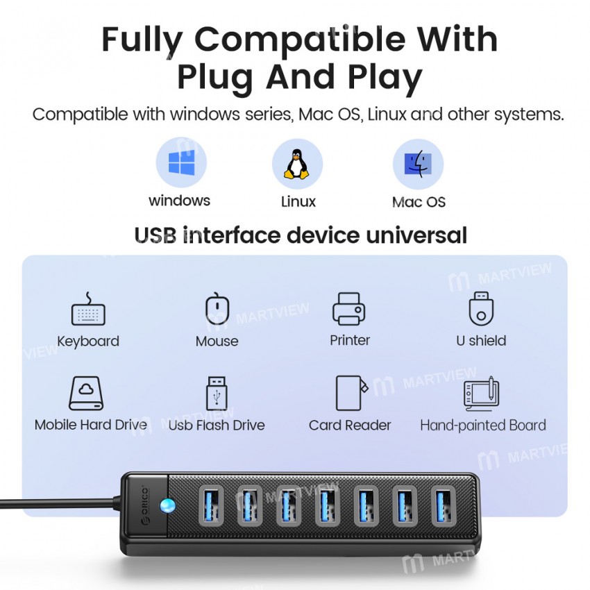 orico pw7u-u3-7-port-usb-30-5gbps-high-speed-transmission-hub-11