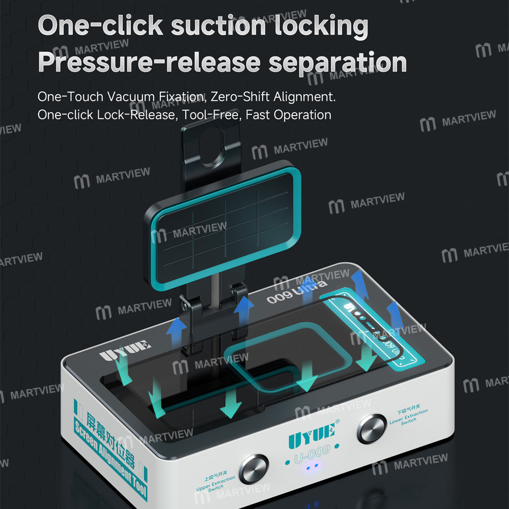 uyue u-009-ultra-8-inch-dual-independent-vacuum-system-lcd-screen-alignment-tool-built-in-alignment-