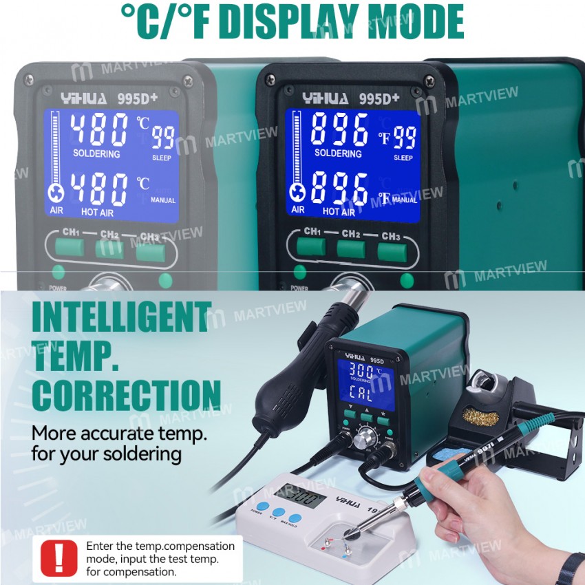 yihua 995d-2-in-1-hot-air-gun-soldering-iron-bga-soldering-rework-station-for-mobile-phone-repair-9
