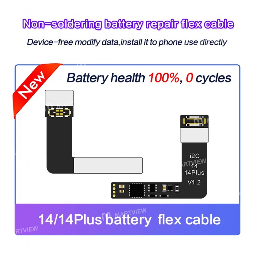 i2c no-soldering-battery-capacity-efficiency-reset-modification-flex-cable-for-iphone-11-to-15pro-ma