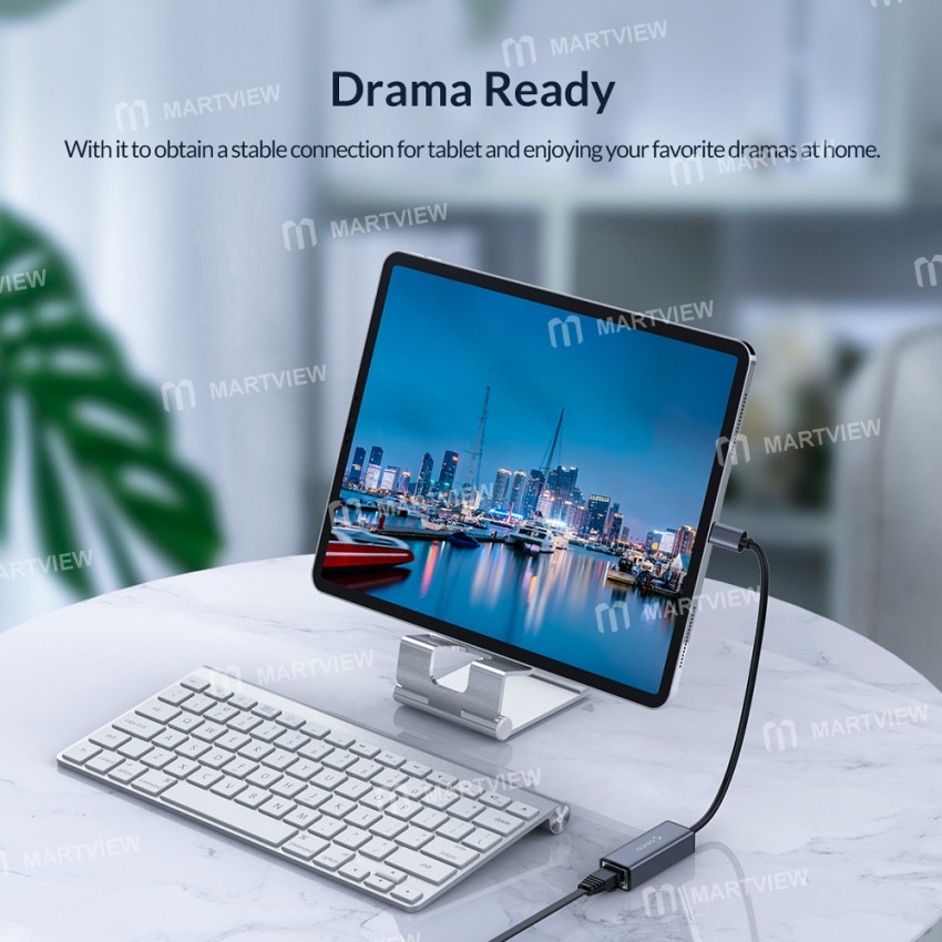 Orico XC-R45 Type-C to RJ45 Gigabit Ethernet Adapter Supports 1000Mbps Network Broadband Connection