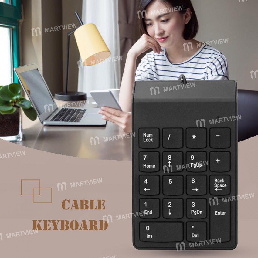 Portable 18 Keys USB Wired Driver-free Mini Digital Keyboard for Desktop Laptop