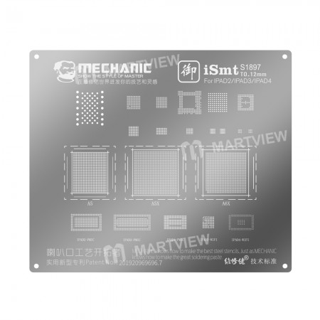 Mechanic iSmt Horn Design Universal BGA Plant Stencil Net for iPad 2 / 3 / 4