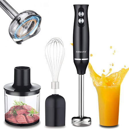 SOKANY 1710-4 4 In 1 Immersion Hand Blender Set 500 2 Variable Speeds Stainless Steel Handheld Blender