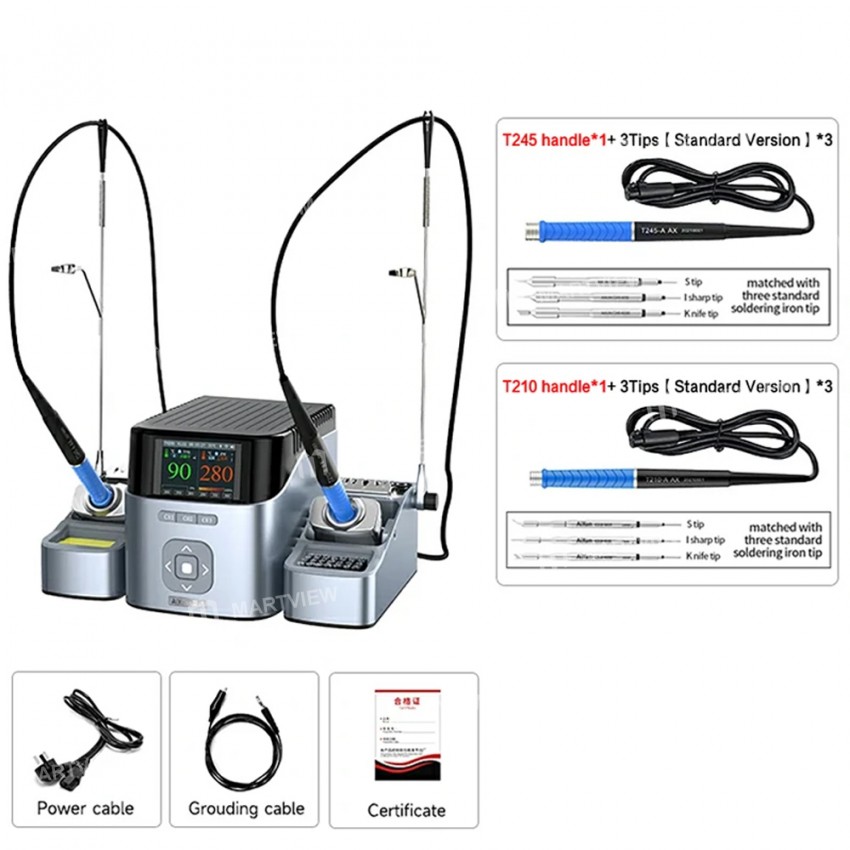 Aixun T420D 200W T245 / T210 / T115 High-precision Intelligent Double Soldering Station for PCB BGA