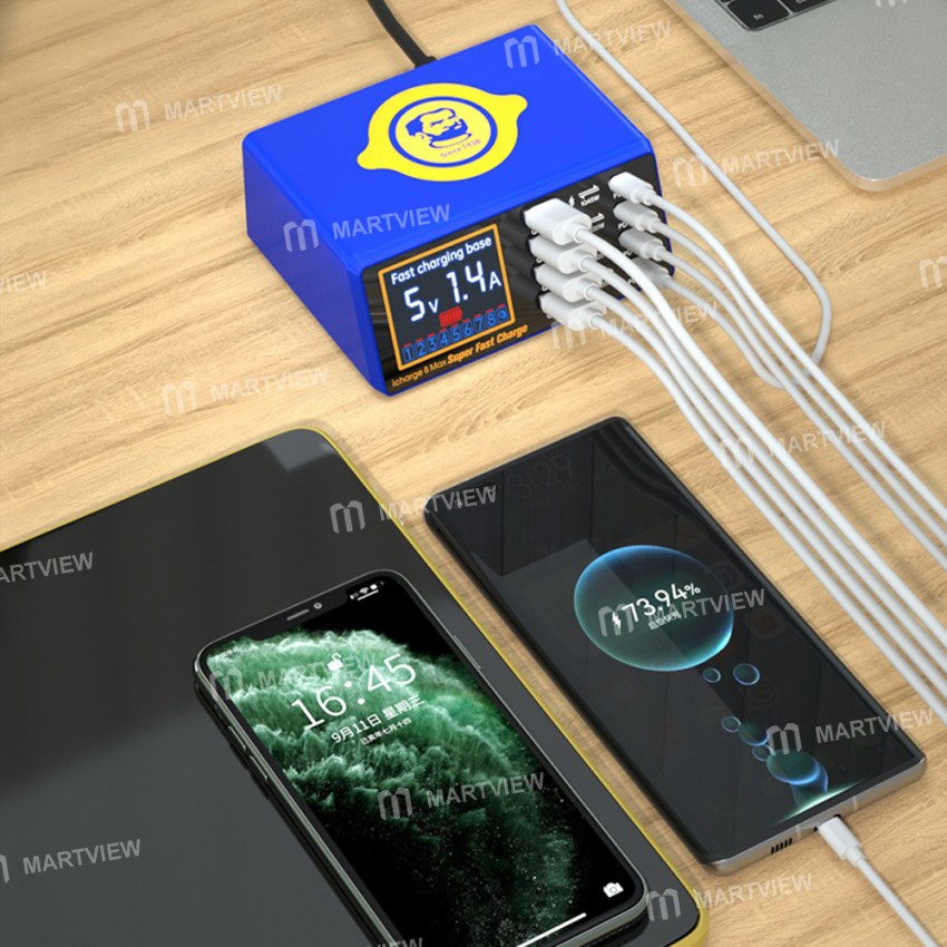 Mechanic iCharge 8Max 8-Port QC 3.0 Wireless Intelligent Super Fast Charge Station with LCD Display