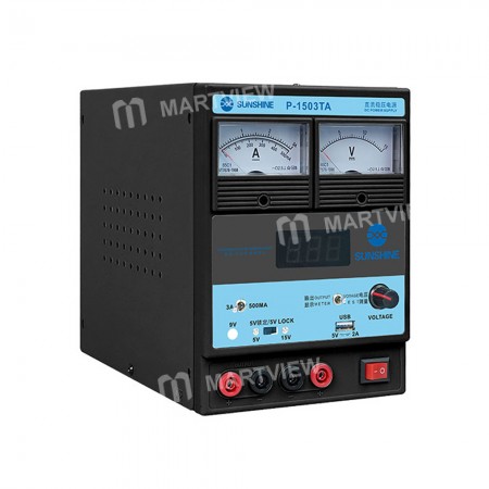 Sunshine P-1503TA 15V 3A DC Adjustable USB Charging Switching Regulated Power Supply