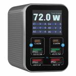 relife q4-72w-6-port-dual-pd-qc-smart-color-screen-fast-charger-with-smart-sleep-mode-5